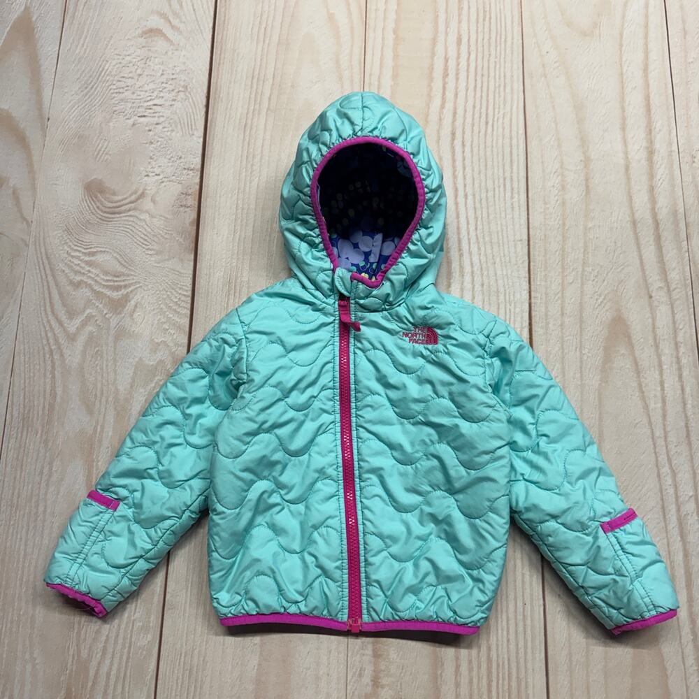 The North Face Baby Girls 18-24M Reversible Perrito Insulated Hooded Jacket - Picture 2 of 7